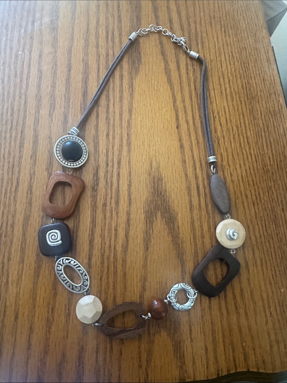 Brighton Brown and Cream Mixed-Media Beaded Necklace